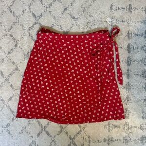 Madewell Red Floral Mini Skirt